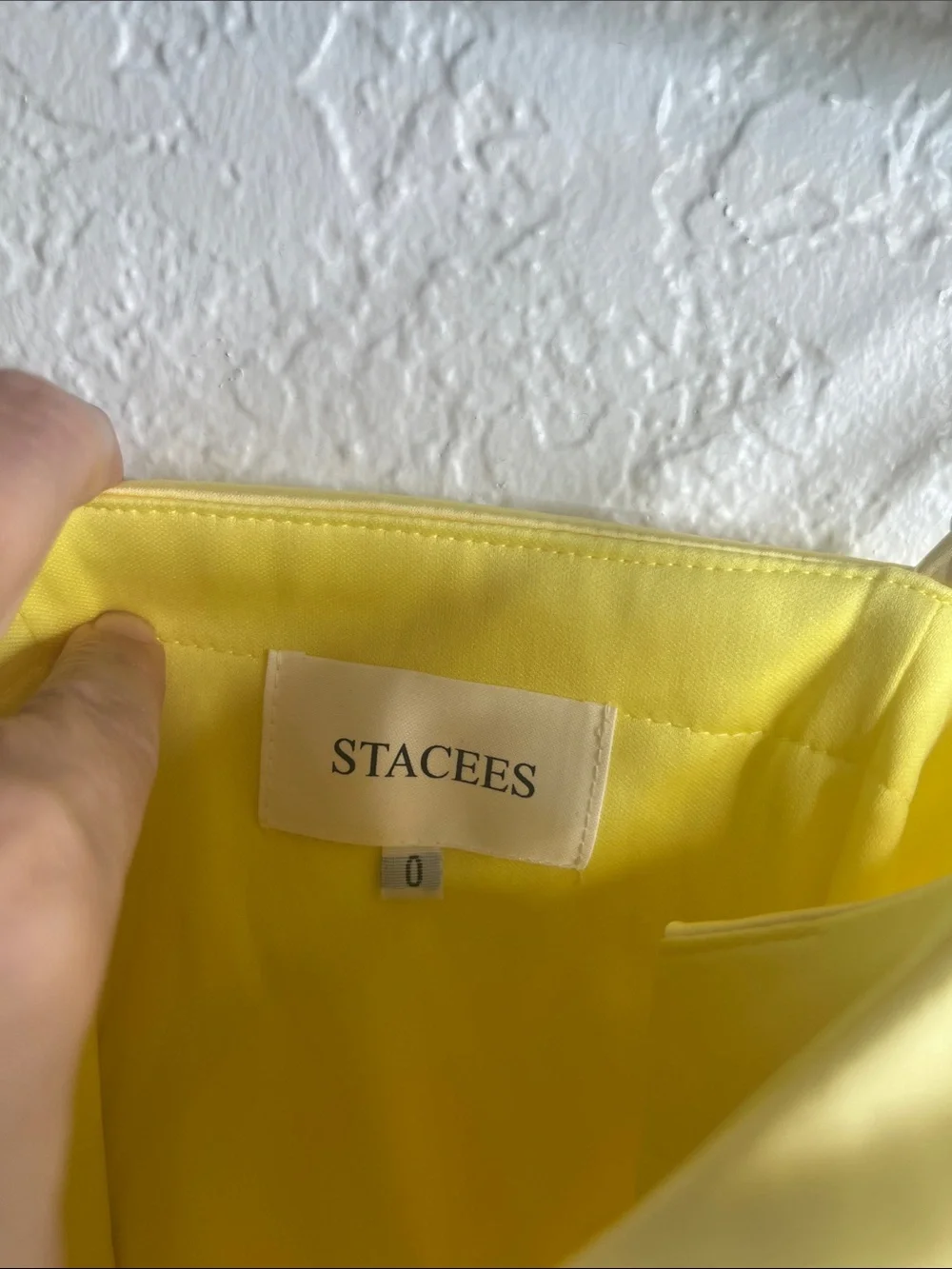 NWT Stacees Sheath/Column Square Neckline Sleeveless Satin Dress Daffodil sz 0